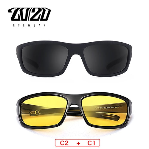 20/20 Polarized Sunglasses Men Square Sunglasses 20/20 C2-C1  