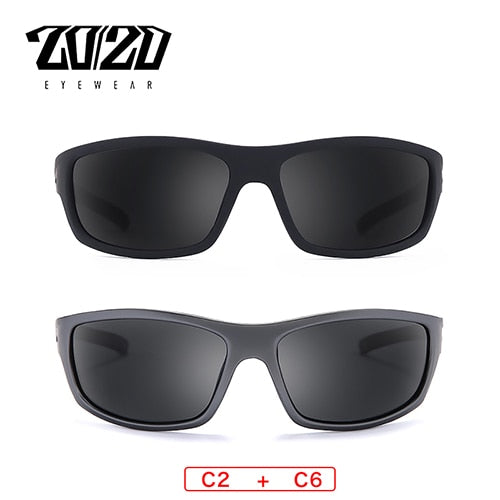 20/20 Polarized Sunglasses Men Square Sunglasses 20/20 C2-C6  