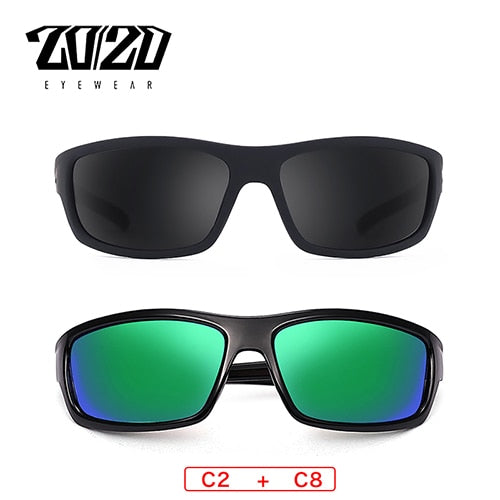 20/20 Polarized Sunglasses Men Square Sunglasses 20/20 C2-C8  