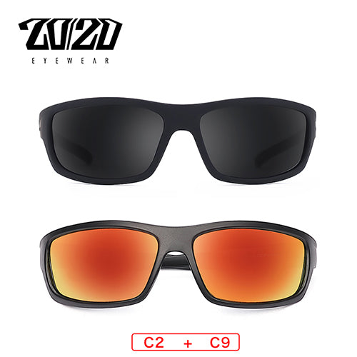 20/20 Polarized Sunglasses Men Square Sunglasses 20/20 C2-C9  