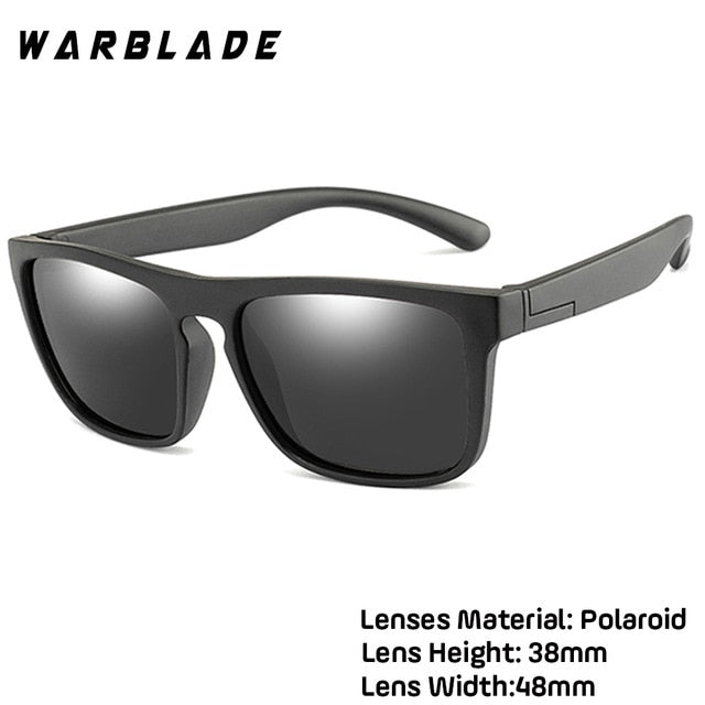 Warblade Children Square Polarized Sunglasses Kids Silicone Safe Tr90 R03-A Sunglasses Warblade black gray  