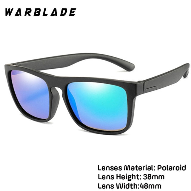 Warblade Children Square Polarized Sunglasses Kids Silicone Safe Tr90 R03-A Sunglasses Warblade black green  