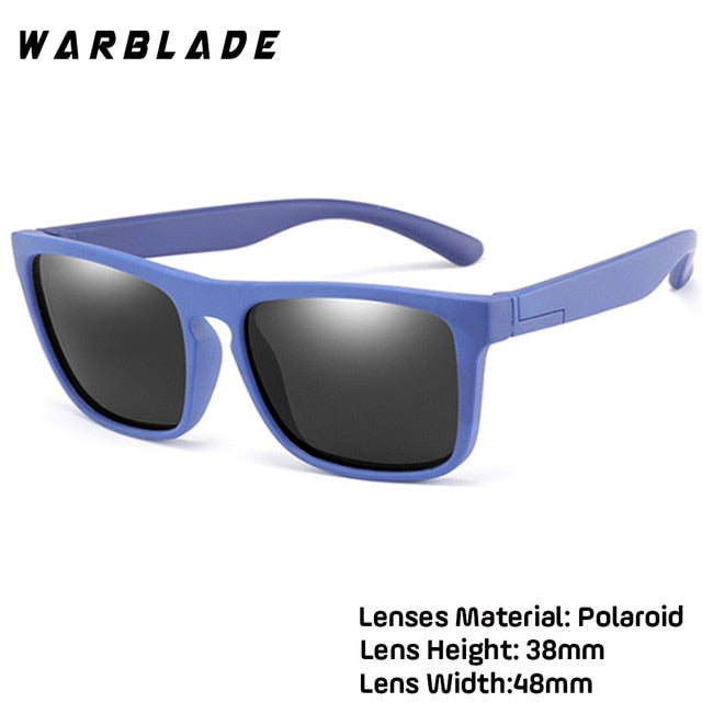 Warblade Children Square Polarized Sunglasses Kids Silicone Safe Tr90 R03-A Sunglasses Warblade blue gray  