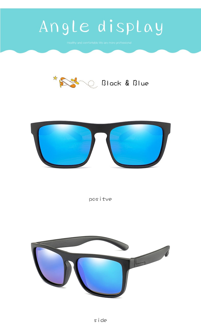 Warblade Children Square Polarized Sunglasses Kids Silicone Safe Tr90 R03-A Sunglasses Warblade   