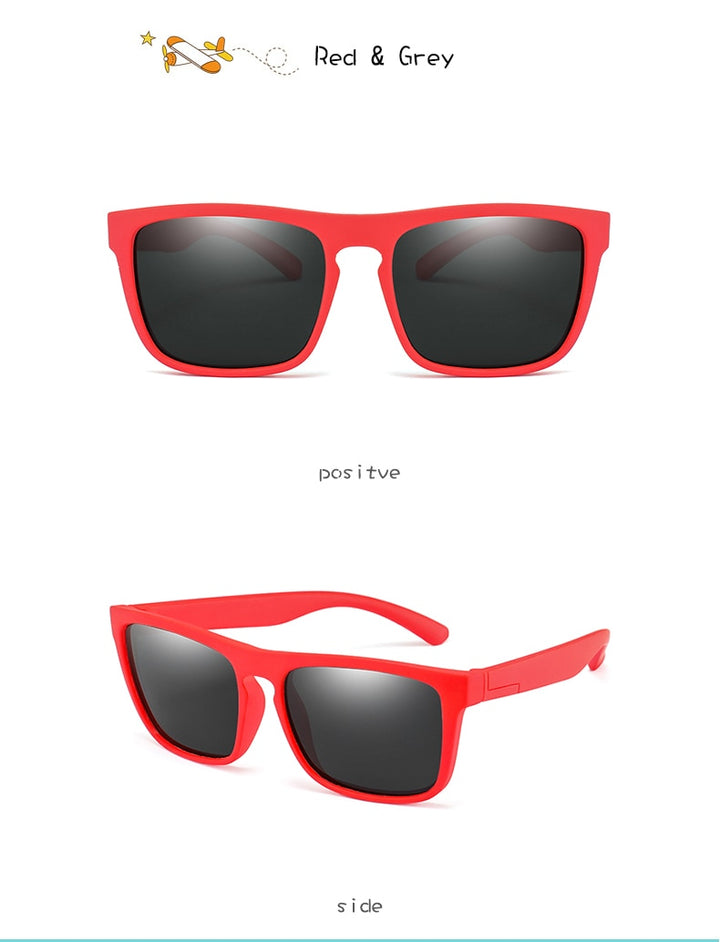 Wbl Square Polarized Sunglasses Kids Tr90 Girls Boys Mirror R03-B Sunglasses Warblade   