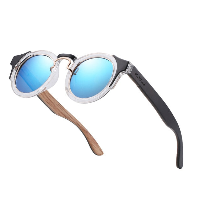 Hu Wood Unisex Round Steampunk Sunglasses Brand Designer Frame Gr8046 Sunglasses Hu Wood C3  