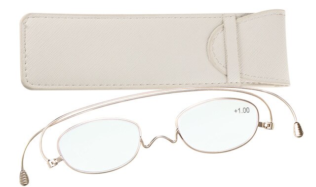 Meeshow Unisex Eyeglasses Titanium Reading Glasses Frame Paper Glasses Ultra Thin +2.0 Reading Glasses MeeShow +150 Gold 