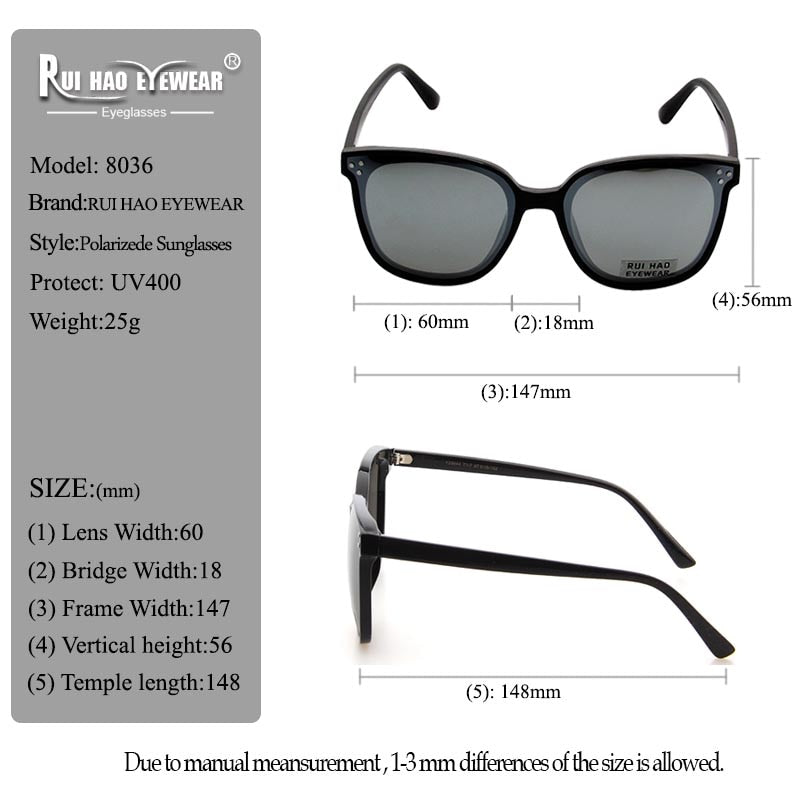 Black good frame vertical fashion sunglasses