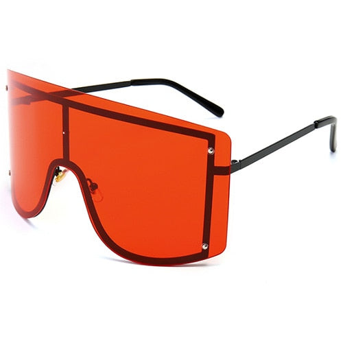 Rimless Sunglasses - Orange/gray - Ladies