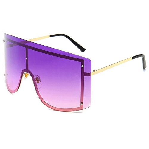 Shauna Ins Popular Oversize One Piece Rimless Sunglasses Women Windproof Sh94300 Sunglasses Shauna Purple Pink  