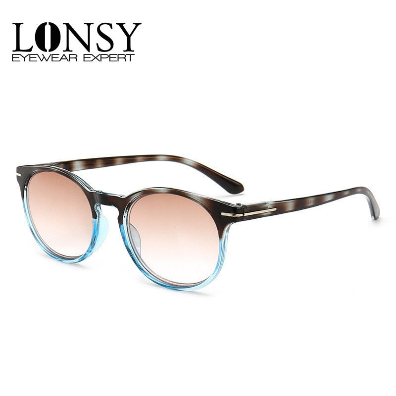 Lonsy Unisex Full Rim Round Polycarbonate Reading Glasses 1845 Reading Glasses Lonsy   