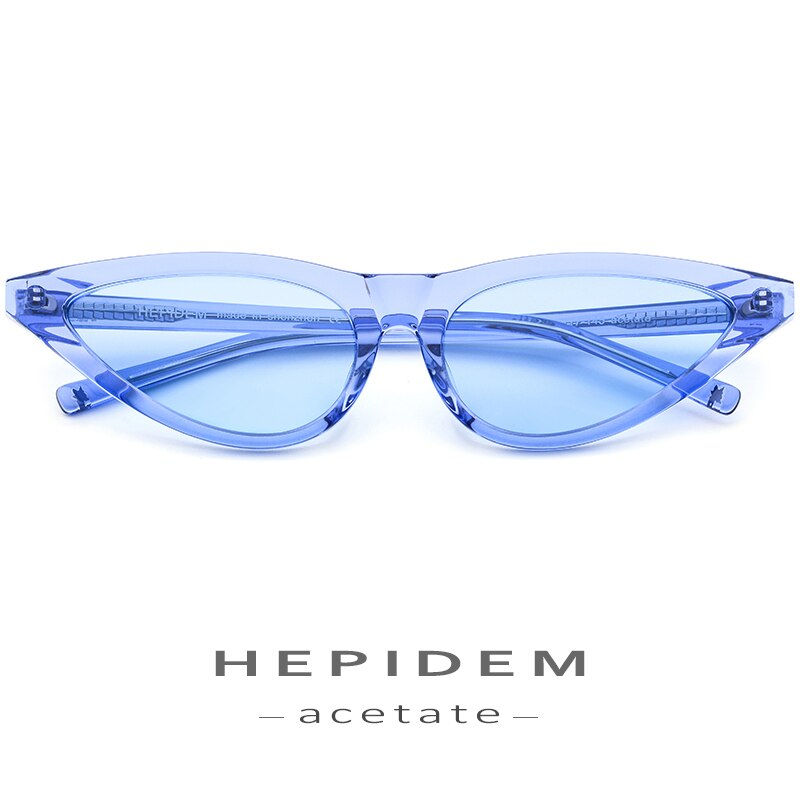 Hepidem Women's Sunglasses Acetate Polarized Transparent Clear Cat Eye T9115 Sunglasses Hepidem   