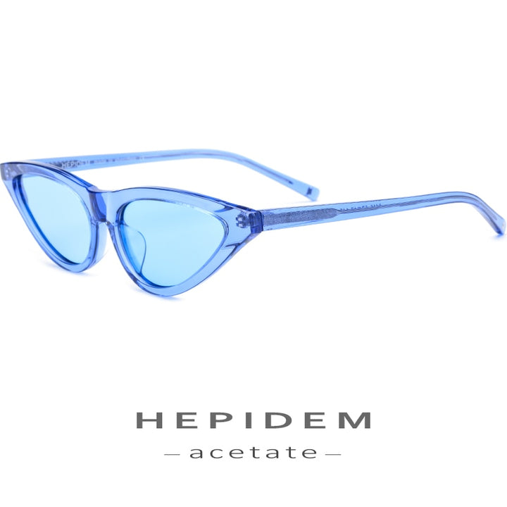 Hepidem Women's Sunglasses Acetate Polarized Transparent Clear Cat Eye T9115 Sunglasses Hepidem   