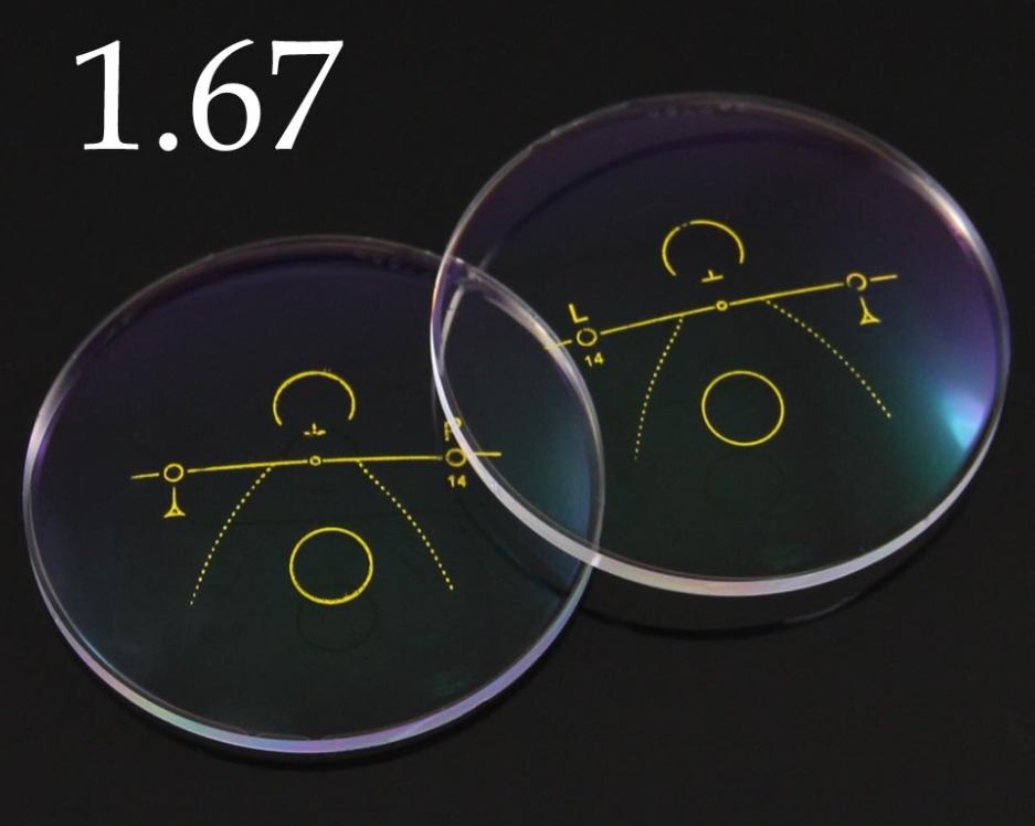 Ralftery 1.67 Free Form Inner-Progressive Myopic-Hyperopic Lenses Color Clear Lenses Ralferty Lenses   