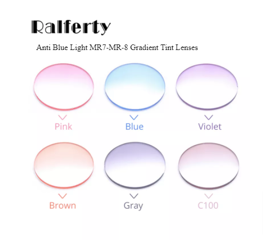 Ralferty Single Vision Anti Blue Light Gradient Tinted Lenses Lenses Ralferty Lenses   