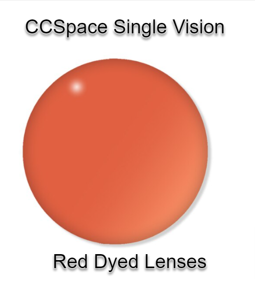CCSpace Aspheric Single Vision Dyed Acrylic Lenses Lenses CCSpace Lenses 1.56 Red 