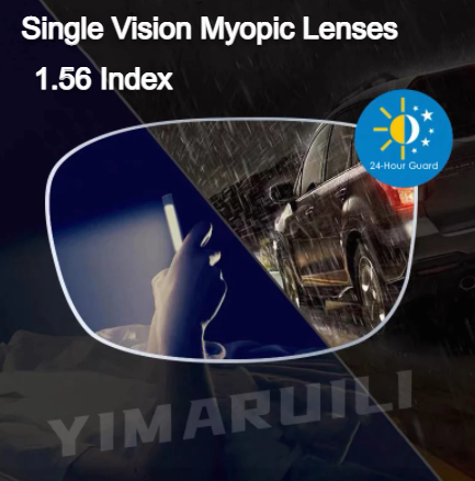 Yimaruili Photochromic Gray Single Vision Anti Blue Driving Lenses Lenses Yimaruili Lenses 1.56 Myopic 