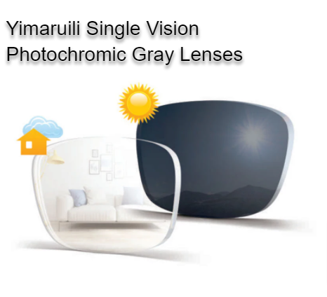 Yimaruili Photochromic Gray Single Vision Anti Blue Driving Lenses Lenses Yimaruili Lenses   