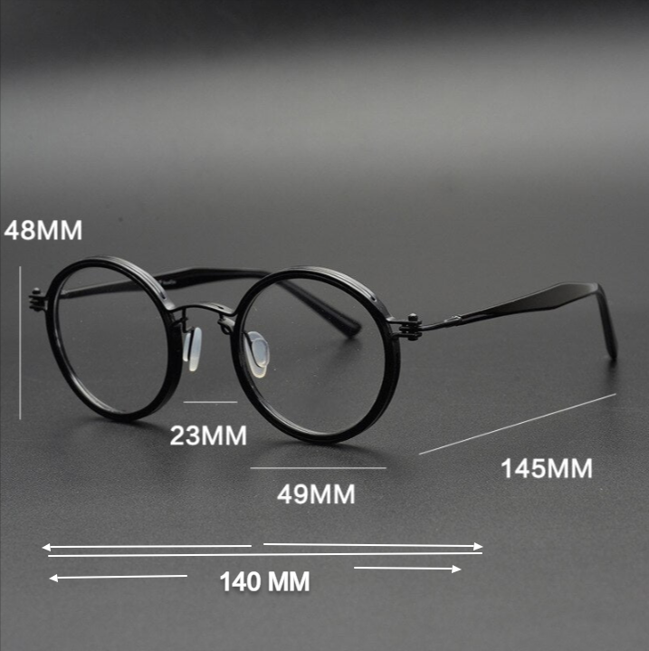 Gatenac Unisex Full Rim Round Handcrafted Acetate Alloy Frame Eyeglasses Gxyj07 Full Rim Gatenac   