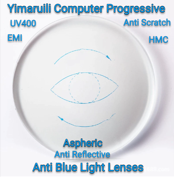 Yimaruili Computer Progressive Anti Blue Light Clear Lenses Lenses Yimaruili Lenses 1.56  