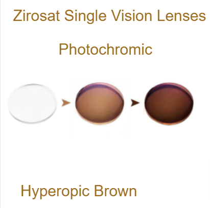 Zirosat Aspheric Single Vision Photochromic Lenses Lenses Zirosat Lenses 1.56 Brown Hyperopic
