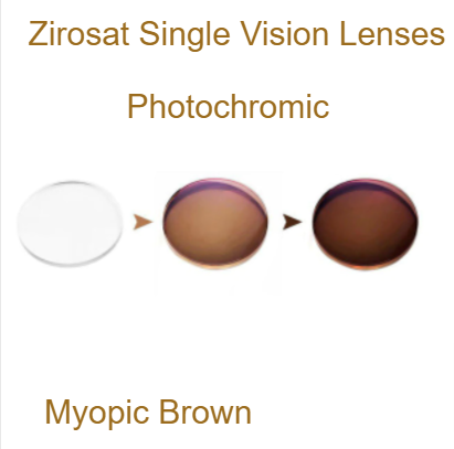 Zirosat Aspheric Single Vision Photochromic Lenses Lenses Zirosat Lenses 1.56 Brown Myopic