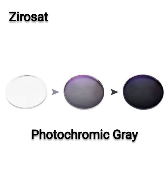 Zirosat Photochromic Multifocal Progressive Lenses Lenses Zirosat Lenses 1.56 Photo Gray 